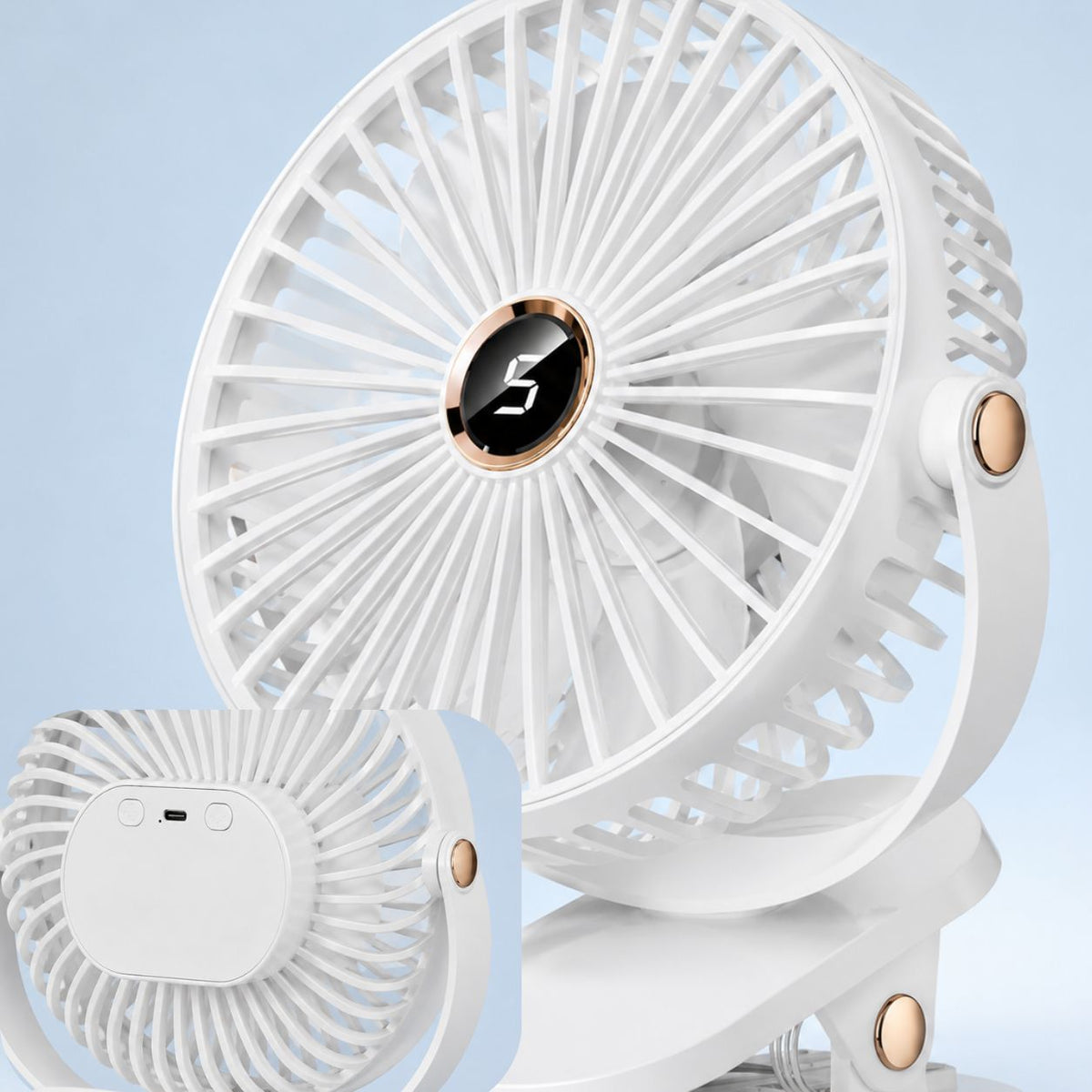 Rechargeable Camping Fan With Light | CampBreeze