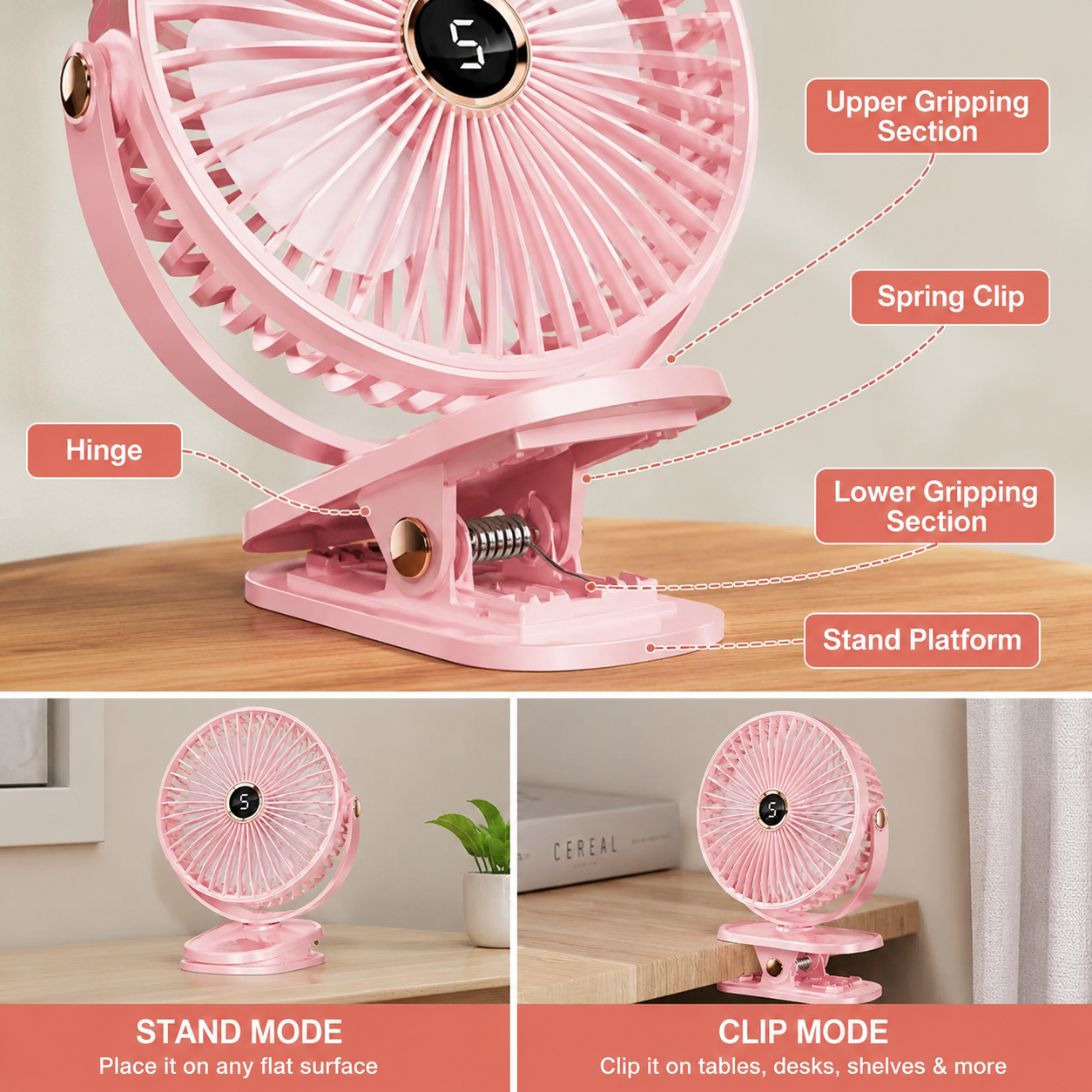 Rechargeable Camping Fan With Light | CampBreeze