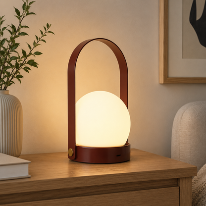 Rechargeable LED Glass Globe Table Lamp Modern Style | Xanvero