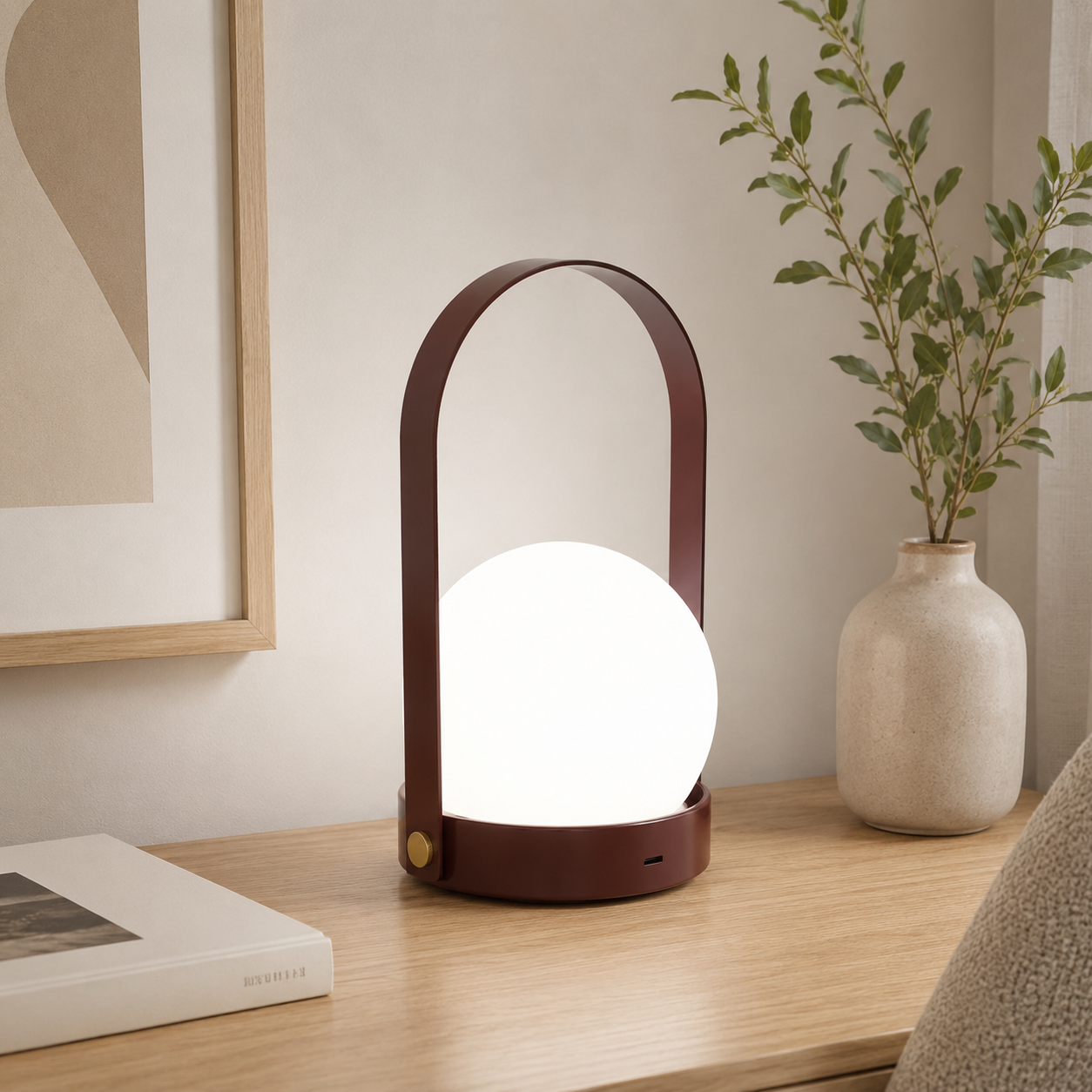 Rechargeable LED Glass Globe Table Lamp Modern Style | Xanvero