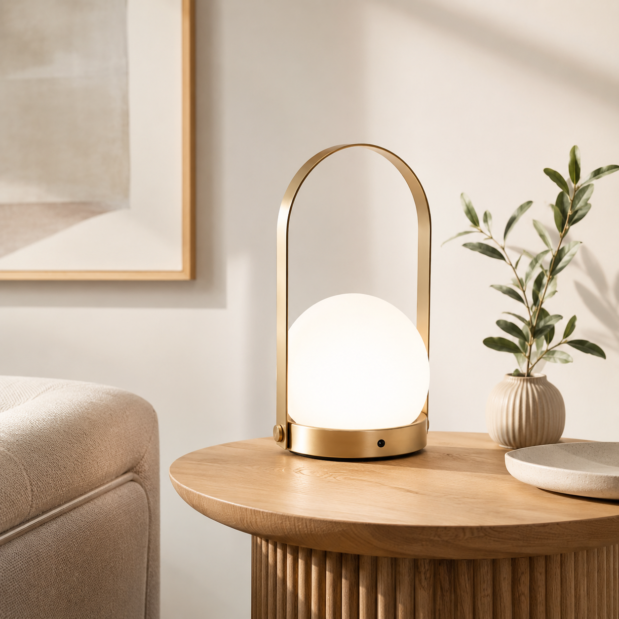 Rechargeable LED Glass Globe Table Lamp Modern Style | Xanvero