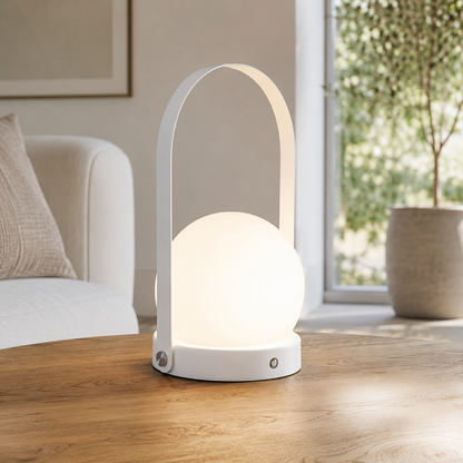 Rechargeable LED Glass Globe Table Lamp Modern Style | Xanvero