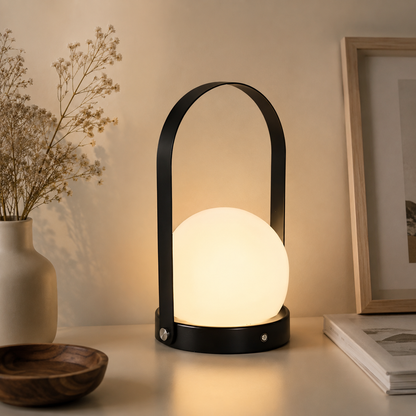Rechargeable LED Glass Globe Table Lamp Modern Style | Xanvero