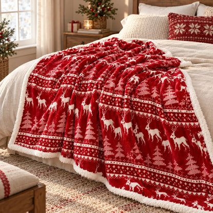 Rectangular Christmas Accent Throw Blanket