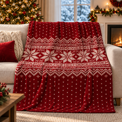 Rectangular Christmas Accent Throw Blanket