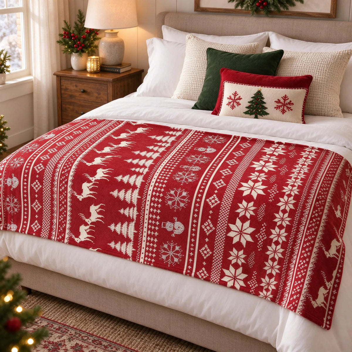 Rectangular Christmas Accent Throw Blanket