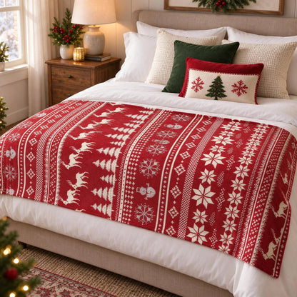 Rectangular Christmas Accent Throw Blanket