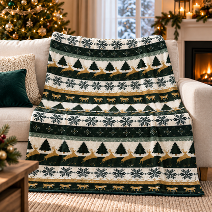 Rectangular Christmas Accent Throw Blanket