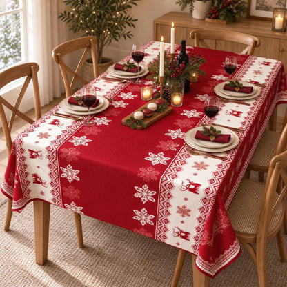 Rectangular Christmas Holiday Tablecloth Cover