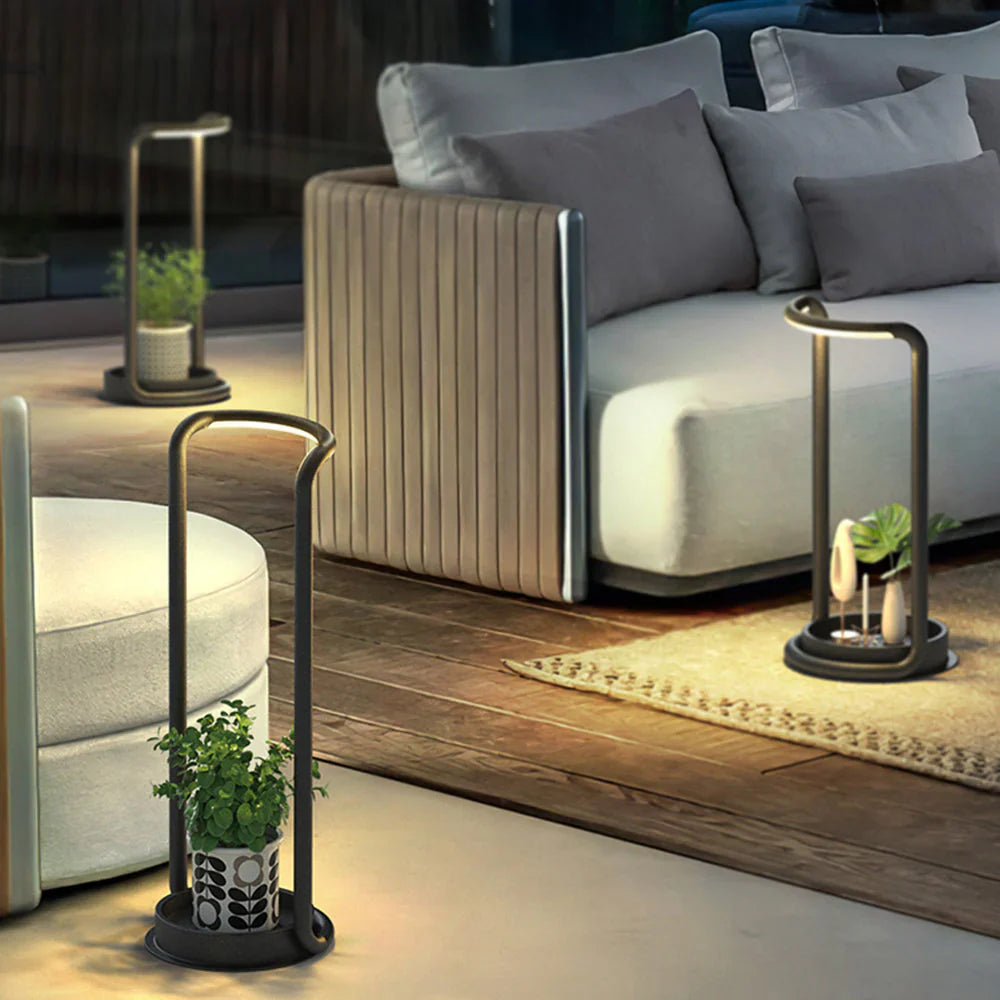Rectangular Solar LED Outdoor Garden Floor Lamp | Solniva