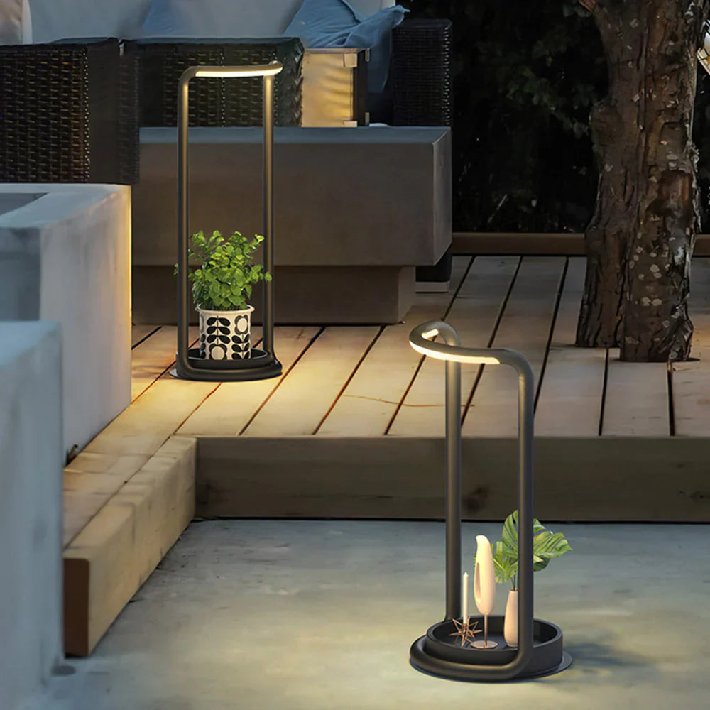 Rectangular Solar LED Outdoor Garden Floor Lamp | Solniva