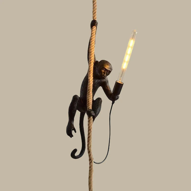 Resin Monkey Pendant Light Art Deco Interior Accent | Xorvica