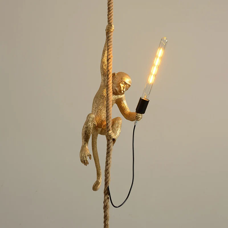 Resin Monkey Pendant Light Art Deco Interior Accent | Xorvica