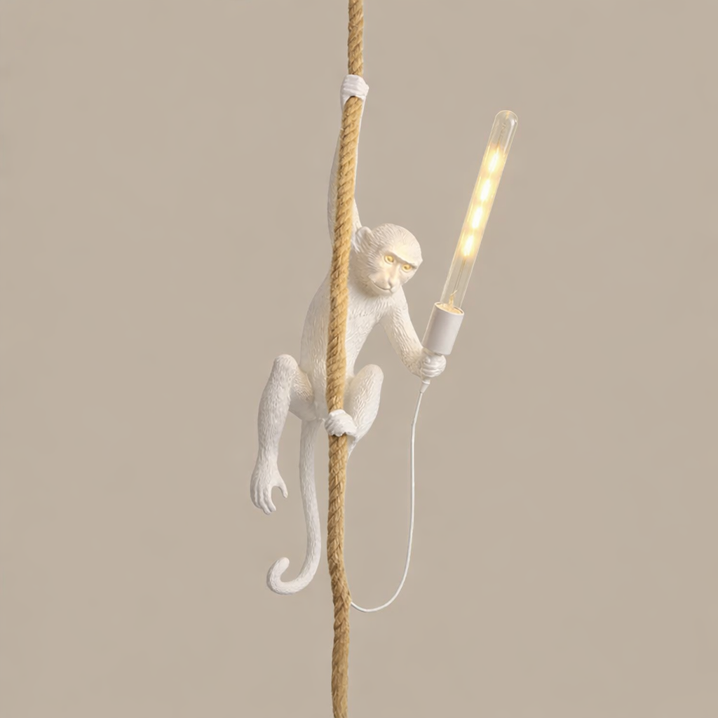 Resin Monkey Pendant Light Art Deco Interior Accent | Xorvica