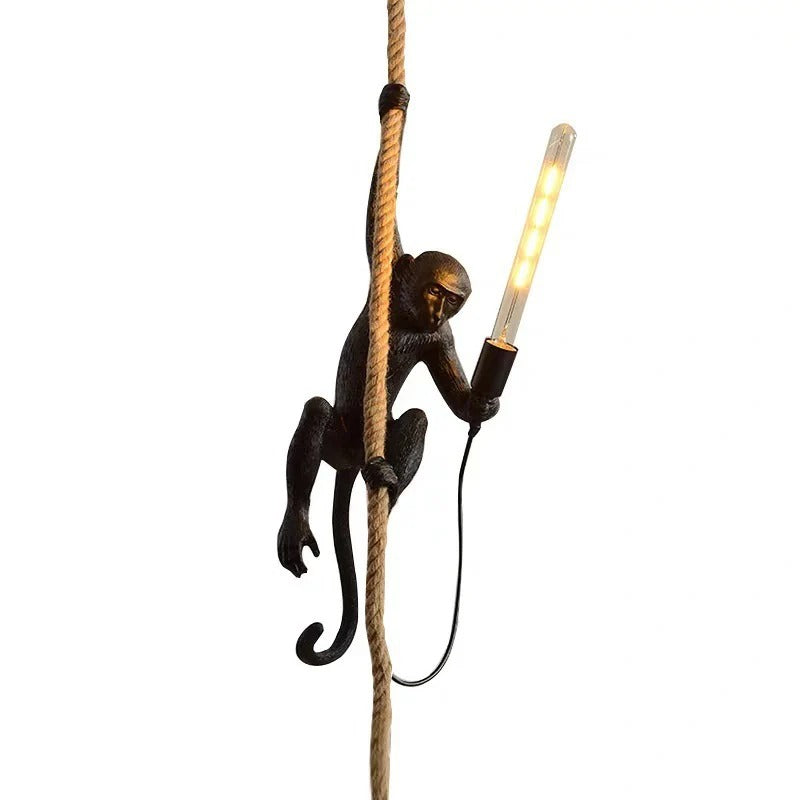Resin Monkey Pendant Light Art Deco Interior Accent | Xorvica