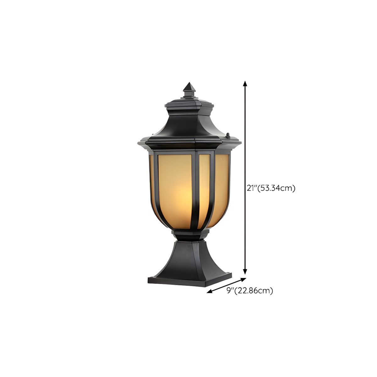Retro Black Metal Outdoor Pillar Garden Light | Pillara