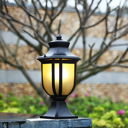Retro Black Metal Outdoor Pillar Garden Light | Pillara
