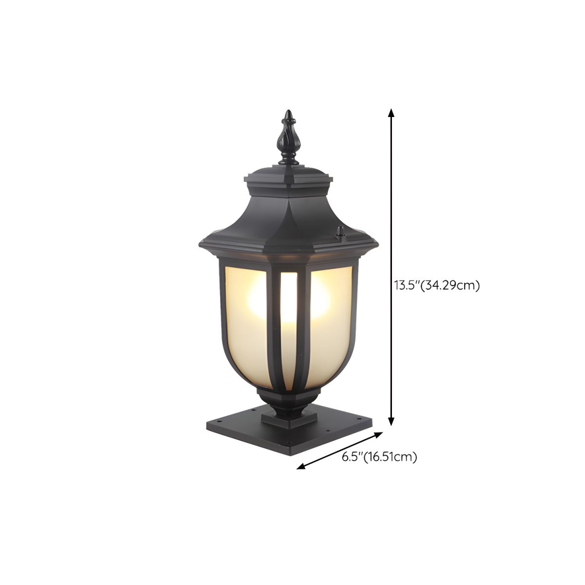 Retro Black Metal Outdoor Pillar Garden Light | Pillara