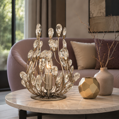 Retro Crystal Accent Table Lamp for Modern Interiors | Zeltrio