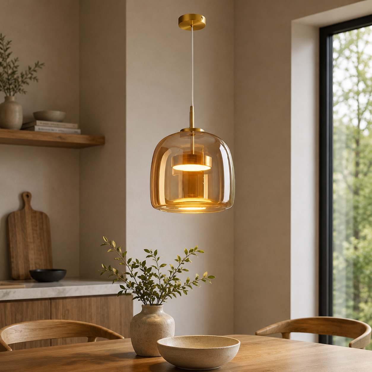 Retro Glass LED Pendant Light with Triple Shade Design | Oryvexa