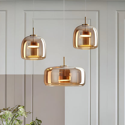 Retro Glass LED Pendant Light with Triple Shade Design | Oryvexa