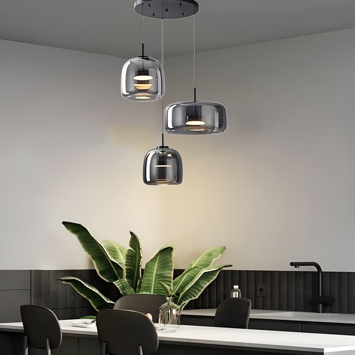 Retro Glass LED Pendant Light with Triple Shade Design | Oryvexa