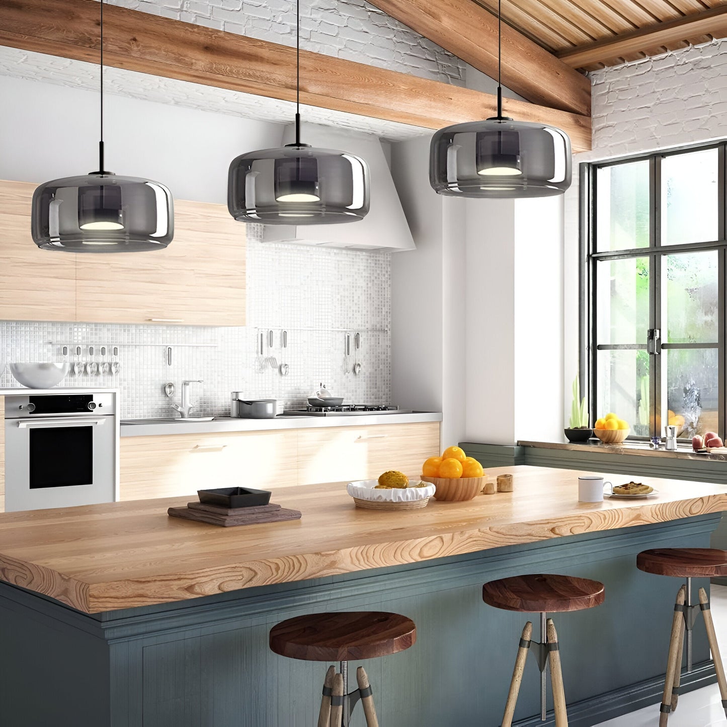 Retro Glass LED Pendant Light with Triple Shade Design | Oryvexa