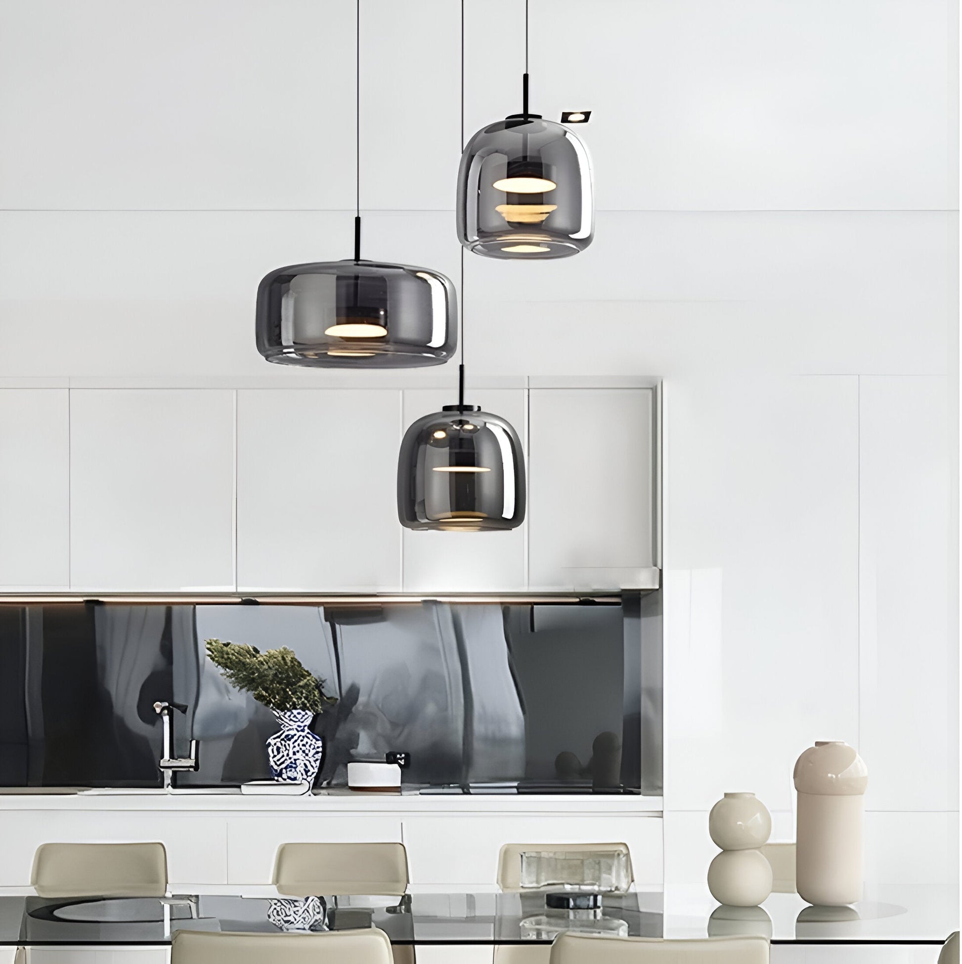 Retro Glass LED Pendant Light with Triple Shade Design | Oryvexa
