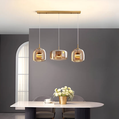 Retro Glass LED Pendant Light with Triple Shade Design | Oryvexa