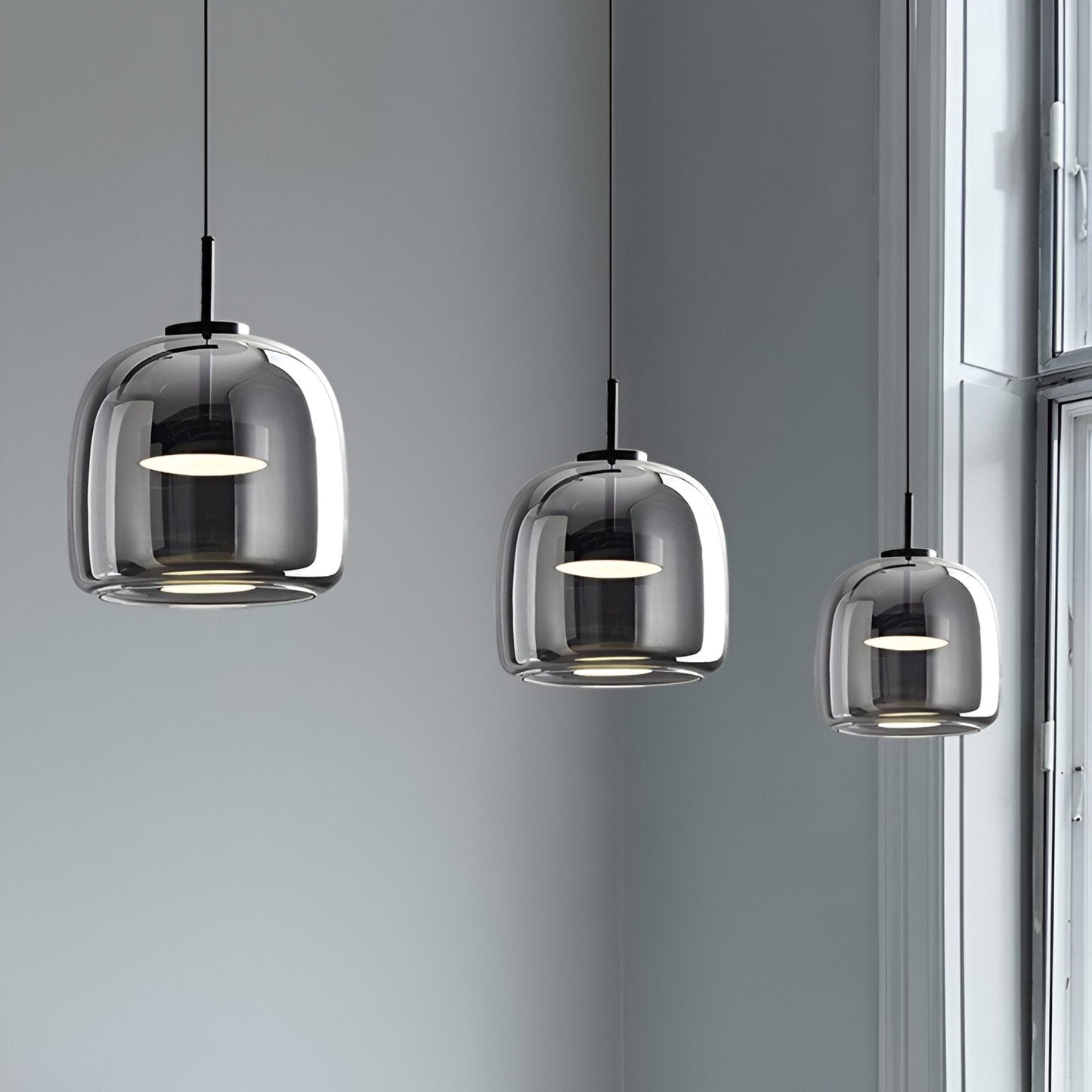 Retro Glass LED Pendant Light with Triple Shade Design | Oryvexa