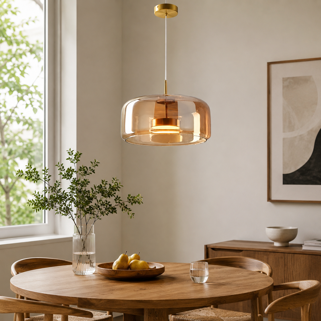 Retro Glass LED Pendant Light with Triple Shade Design | Oryvexa