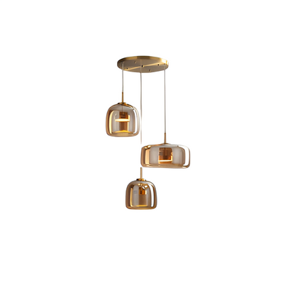 Retro Glass LED Pendant Light with Triple Shade Design | Oryvexa