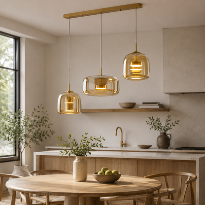 Retro Glass LED Pendant Light with Triple Shade Design | Oryvexa