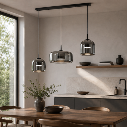 Retro Glass LED Pendant Light with Triple Shade Design | Oryvexa
