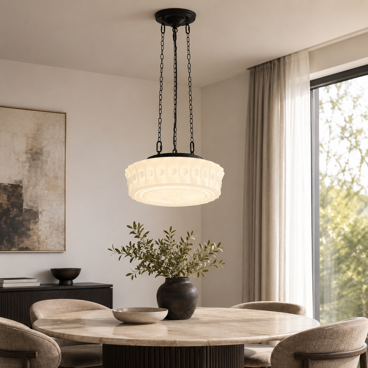 Retro Glass Shade Pendant Light for Dining Areas | Orvessa