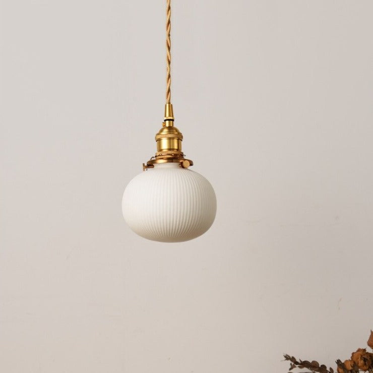 Retro Japanese Scandinavian Ceramic Pendant Light White | Vexorin
