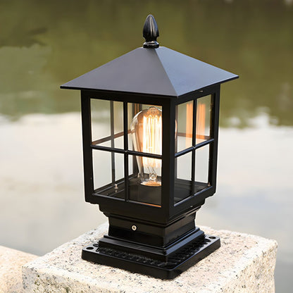 Retro Metal Garden Lantern Post Outdoor Light | Lanvero