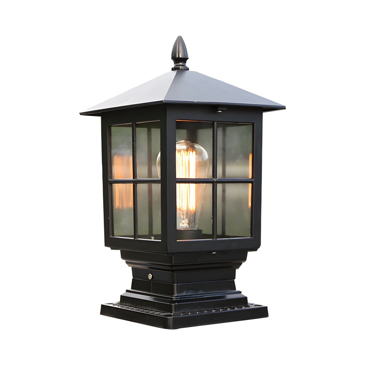 Retro Metal Garden Lantern Post Outdoor Light | Lanvero