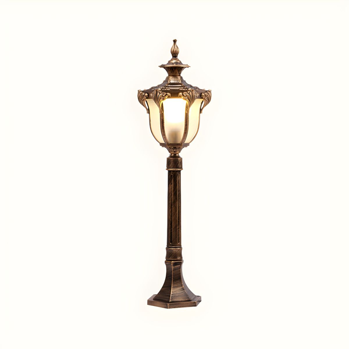 Retro Outdoor Garden Path Light with Prismatic Glass | Denvor