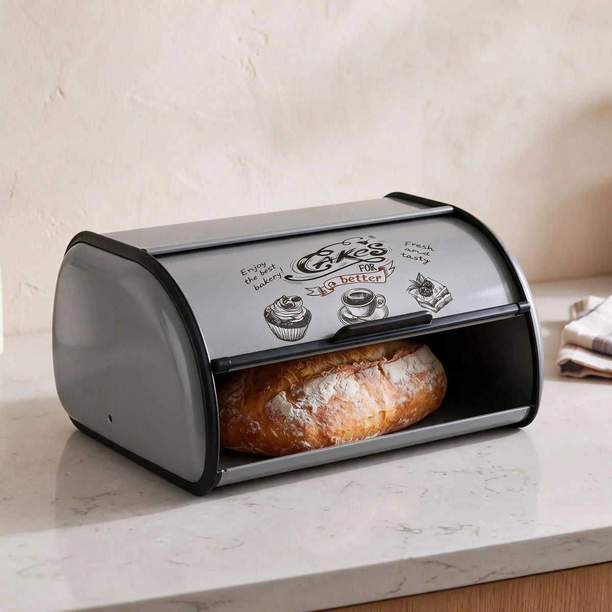 Retro Roll Top Bread Storage Box