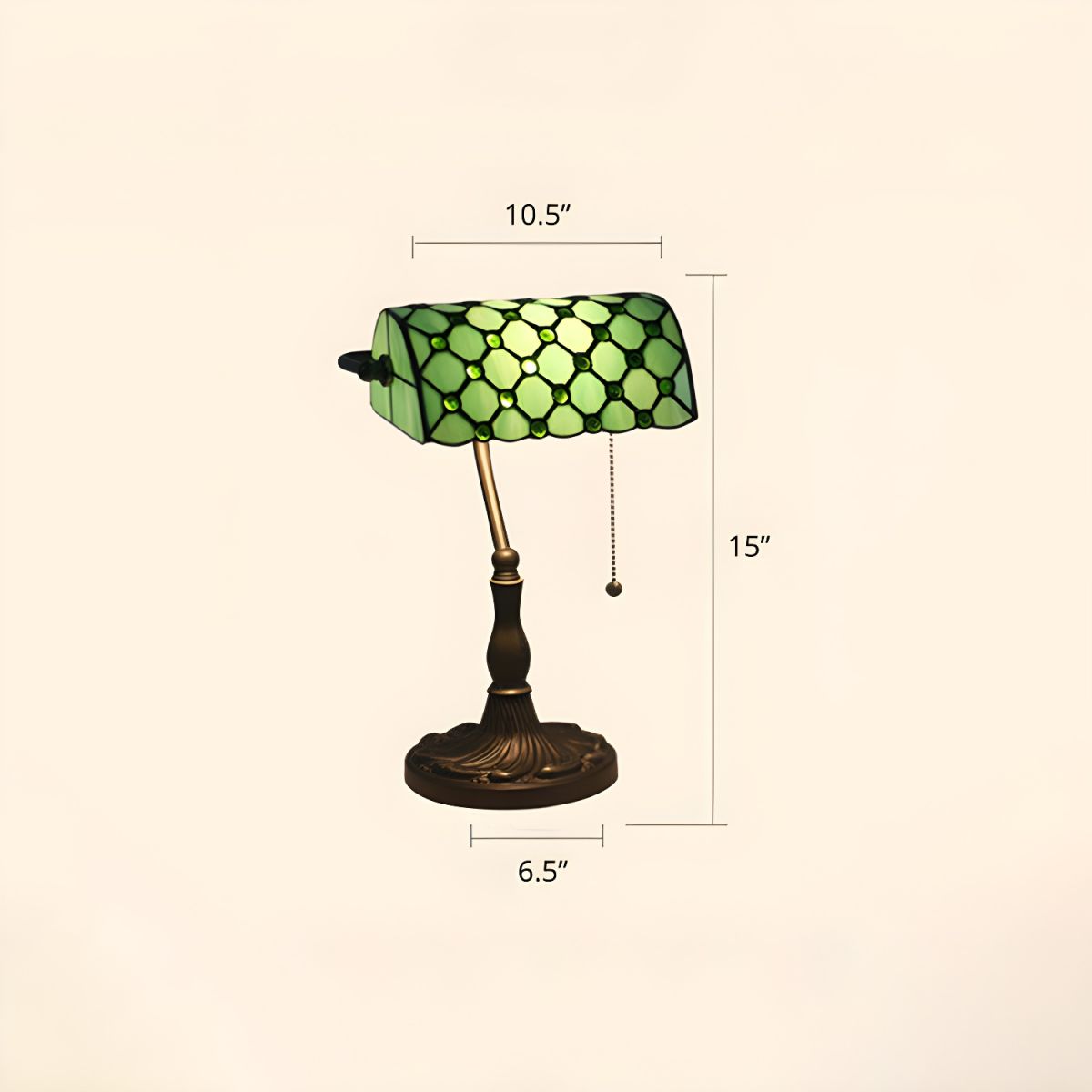 Retro Tiffany Table Lamp with Gridded Glass Shade | Tynvora
