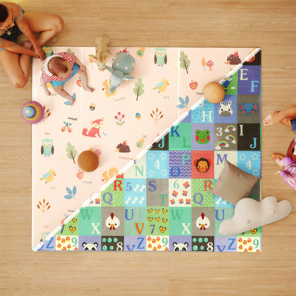Reversible Foldable Baby Activity Play Mat Multicolor | Morvella