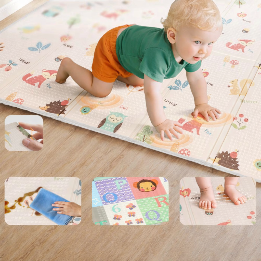 Reversible Foldable Baby Activity Play Mat Multicolor | Morvella