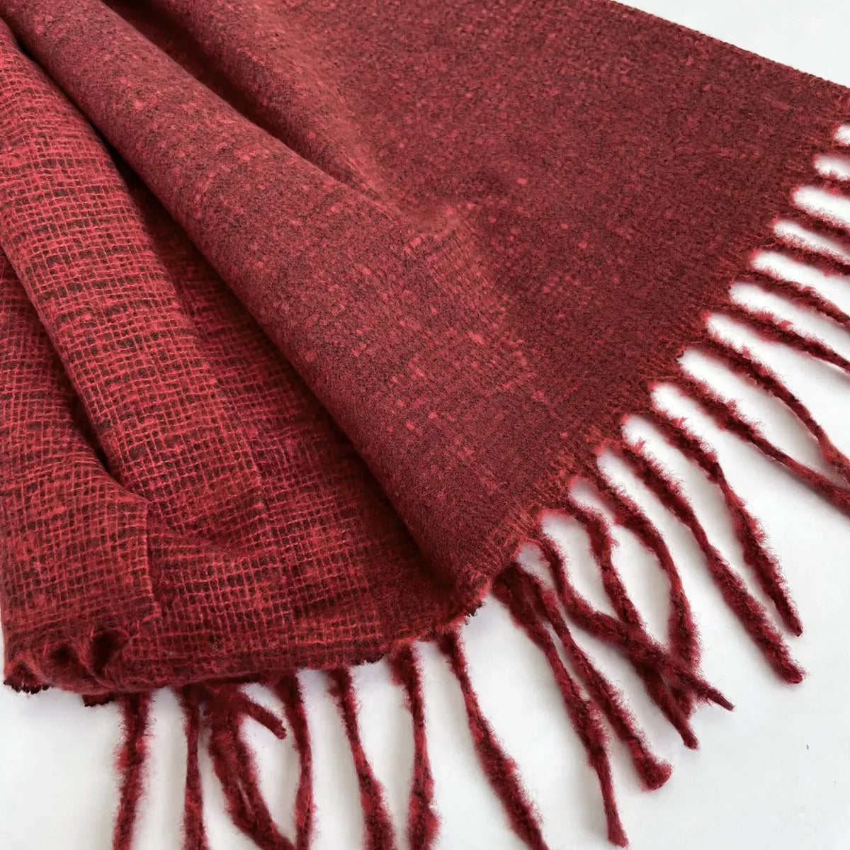 Reversible Fringed Winter Scarf