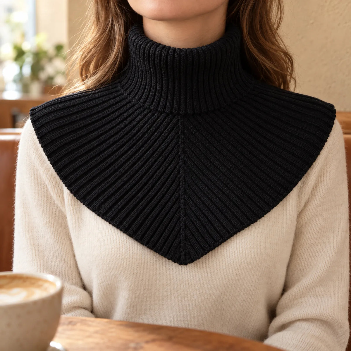 Ribbed Knit Dickie Neck Warmer