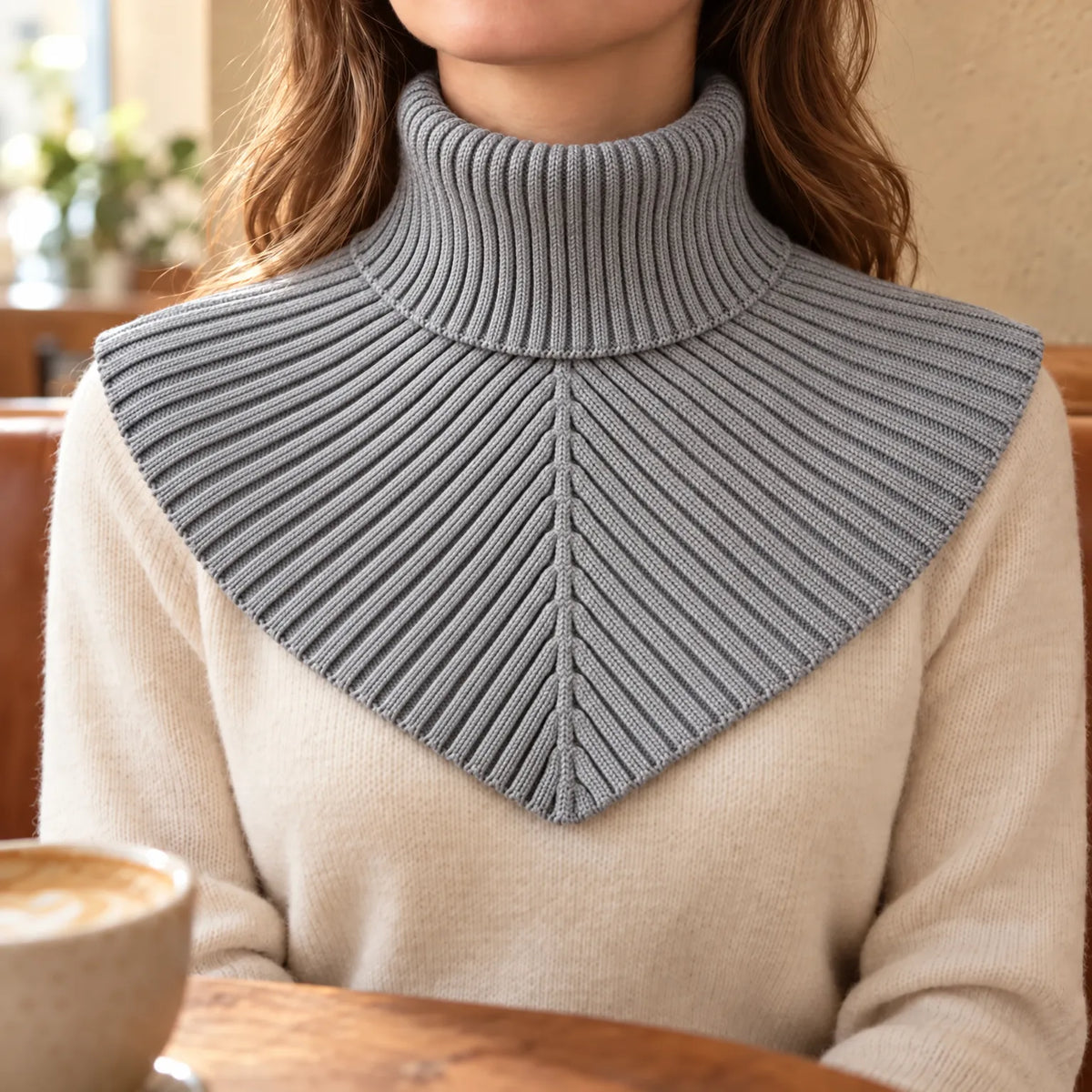 Ribbed Knit Dickie Neck Warmer