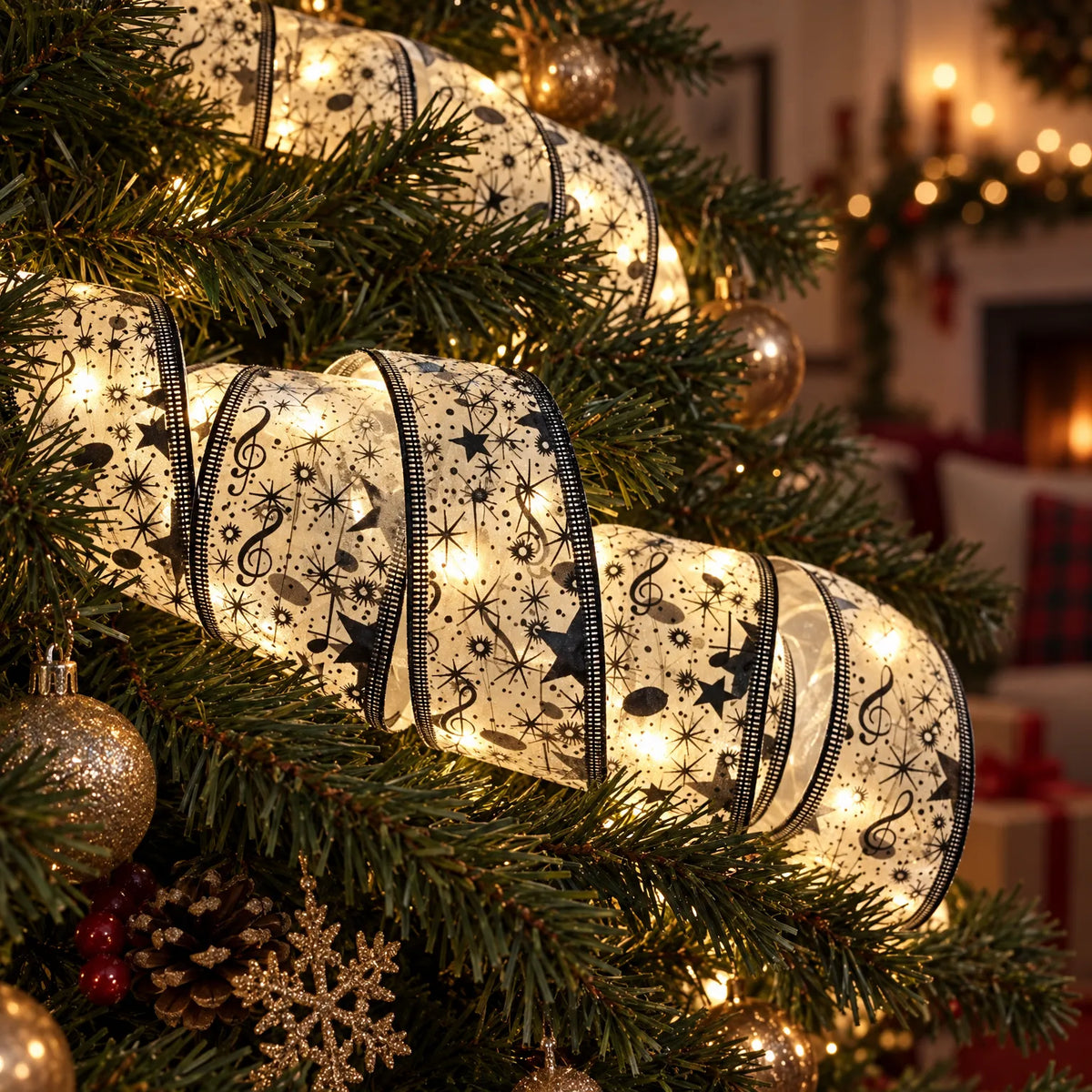 Ribbon Christmas Fairy String Lights