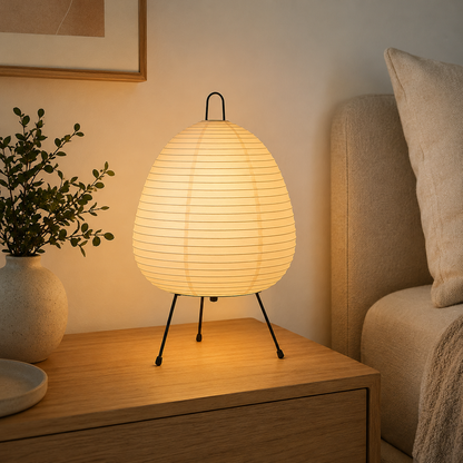Rice Paper Table Lamp Wabi Sabi Japanese Style | Tormexa