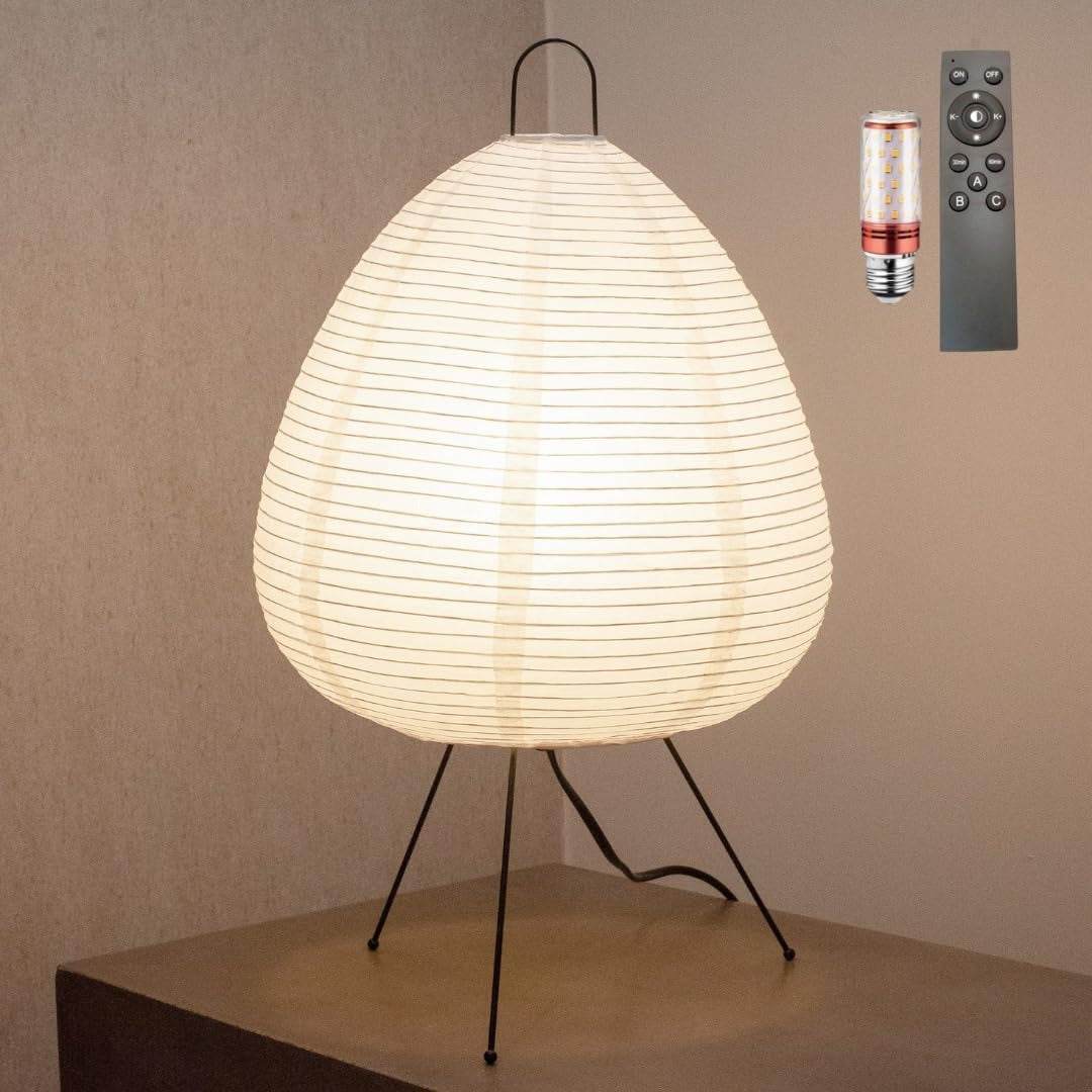Rice Paper Table Lamp Wabi Sabi Japanese Style | Tormexa