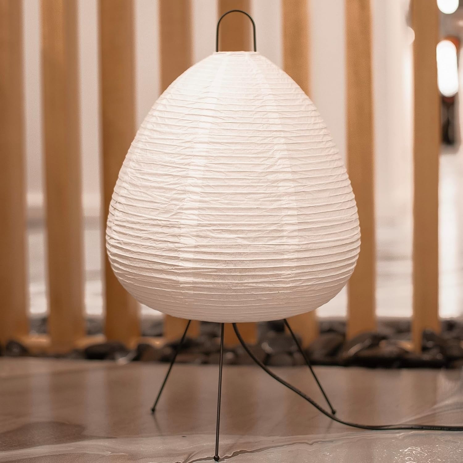 Rice Paper Table Lamp Wabi Sabi Japanese Style | Tormexa